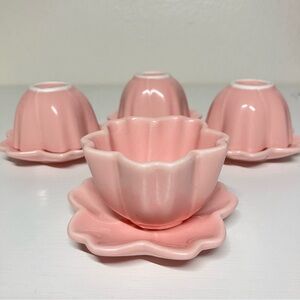 Mini Pink Ceramic Flower Teacup and Saucer Set